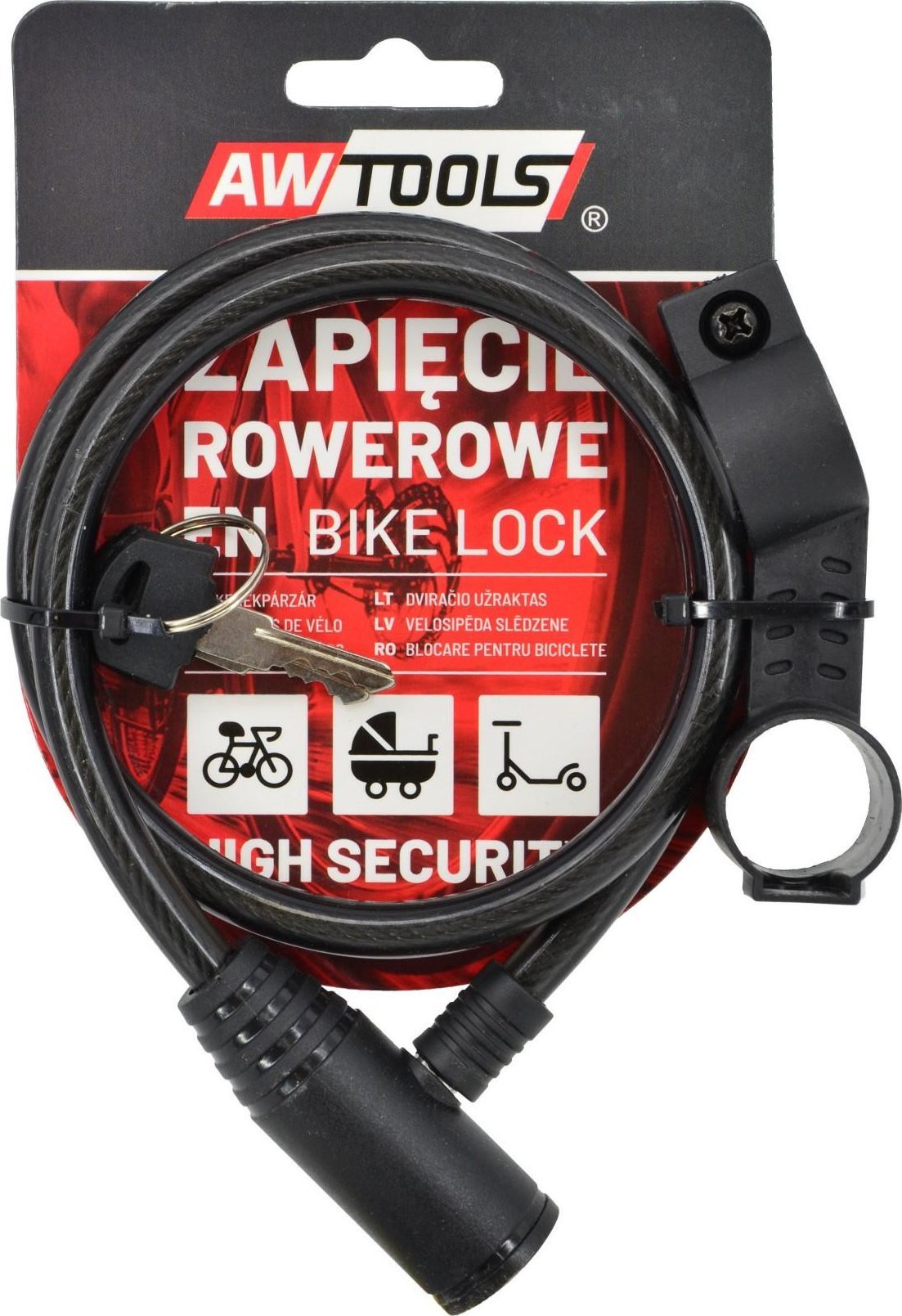 AWTOOLS BIKE LOCK 8 x 65cm