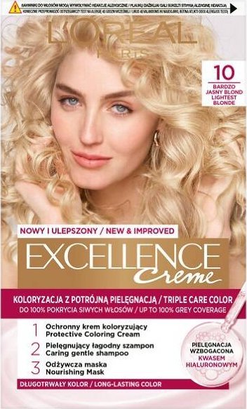 Alkotest L Oréal Paris L OREAL_Excellence Creme barva na vlasy 10 Blond