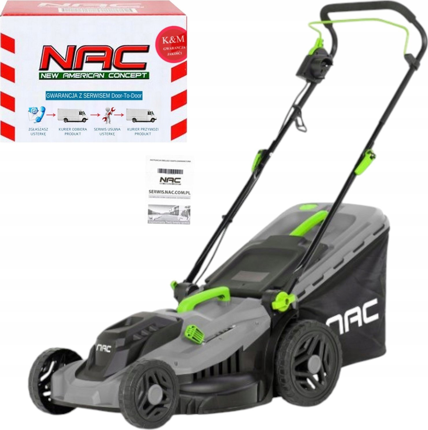 NAC Elektrická sekačka na trávu LE16-E-38-PB-C