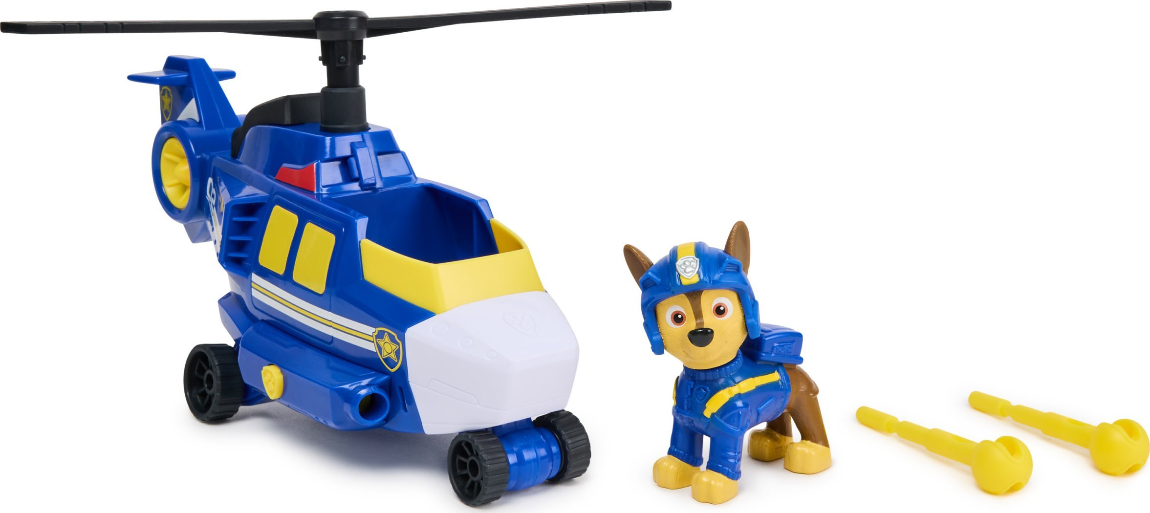 Spin Master Paw Patrol Air Rescue – Chaseův policejní záchranný vrtulník s raketometem a figurkou Chase, autíčko