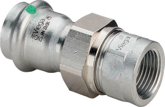 Viega Dvojitá vsuvka SC 18 x 1/2 z nerezové oceli - rez / lesklá Trubková spojka