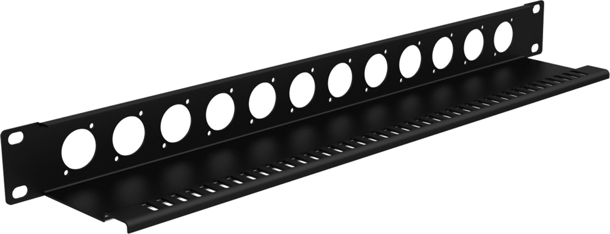 Caymon  BP112T Maskovací panel pro 19  rackové skříně s policí pro odlehčení tahu, 12x D, 1 HE