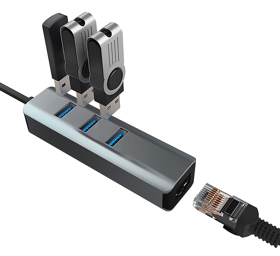 VAKOSS HUB USB 3.0 +RJ45 ETHERNET TC-4502X