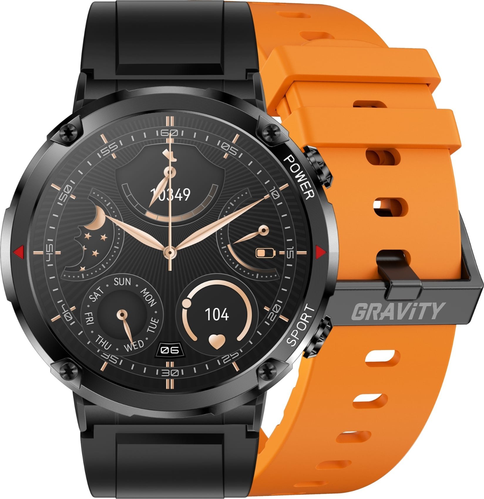 Chytré hodinky Gravity Pánské hodinky SMARTWATCH GRAVITY GT21-2 BK/OG/BK