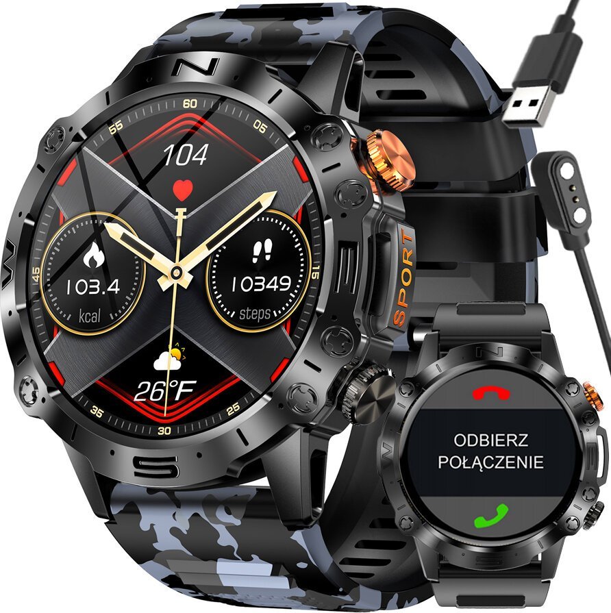 Chytré hodinky Gravity SMARTWATCH PÁNSKÉ GRAVITY GT20-5 - AMOLED, PŘÍDAVNÝ POPRUH (sg024e) NoSize