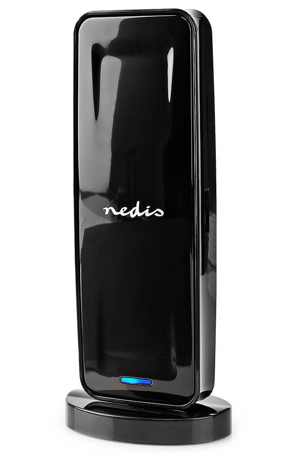 NEDIS aktivní pokojová DVB-T/T2 anténa/ FM / UHF / VHF/ rozsah příjmu 0-15 km/ LTE700/ zesílení 28 dB/ ABS/ černá