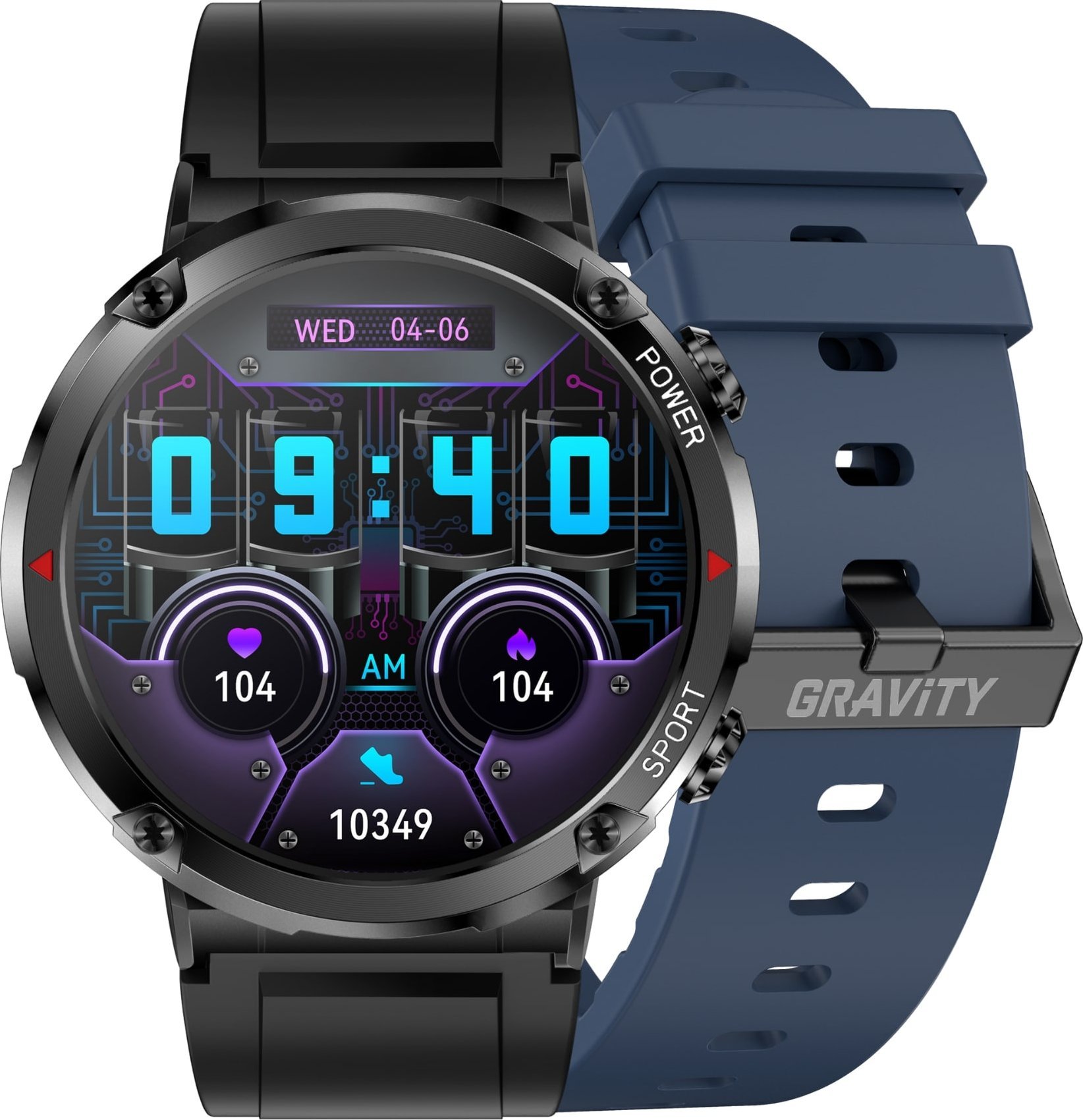 Chytré hodinky Gravity Pánské hodinky SMARTWATCH GRAVITY GT21-5 BK/BU/BK