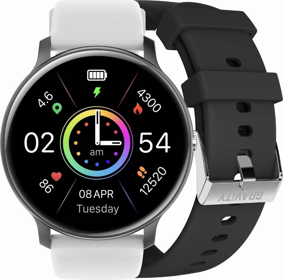 Gravity Chytré hodinky SMARTWATCH - GT1-4 PRO ČERNÁ/ČERNÁ/BÍLÁ