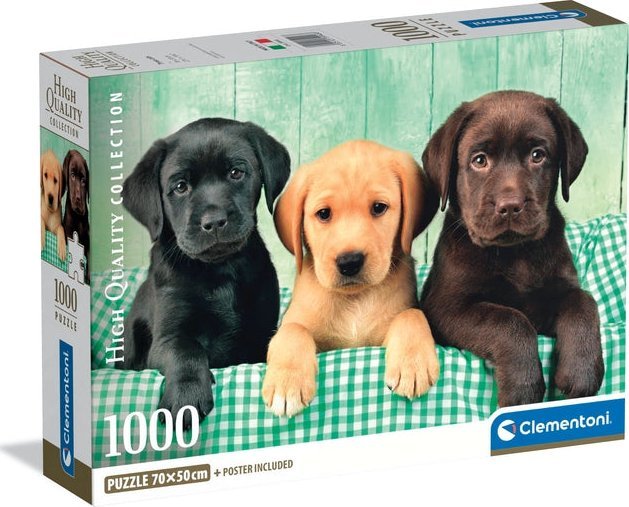 Clementoni - Puzzle 1000 Tři labradoři