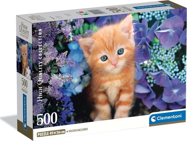 Clementoni - Puzzle 500 Zrzavá kočka