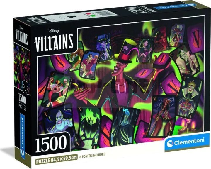 Clementoni - Puzzle 1500 Disney Záporáci
