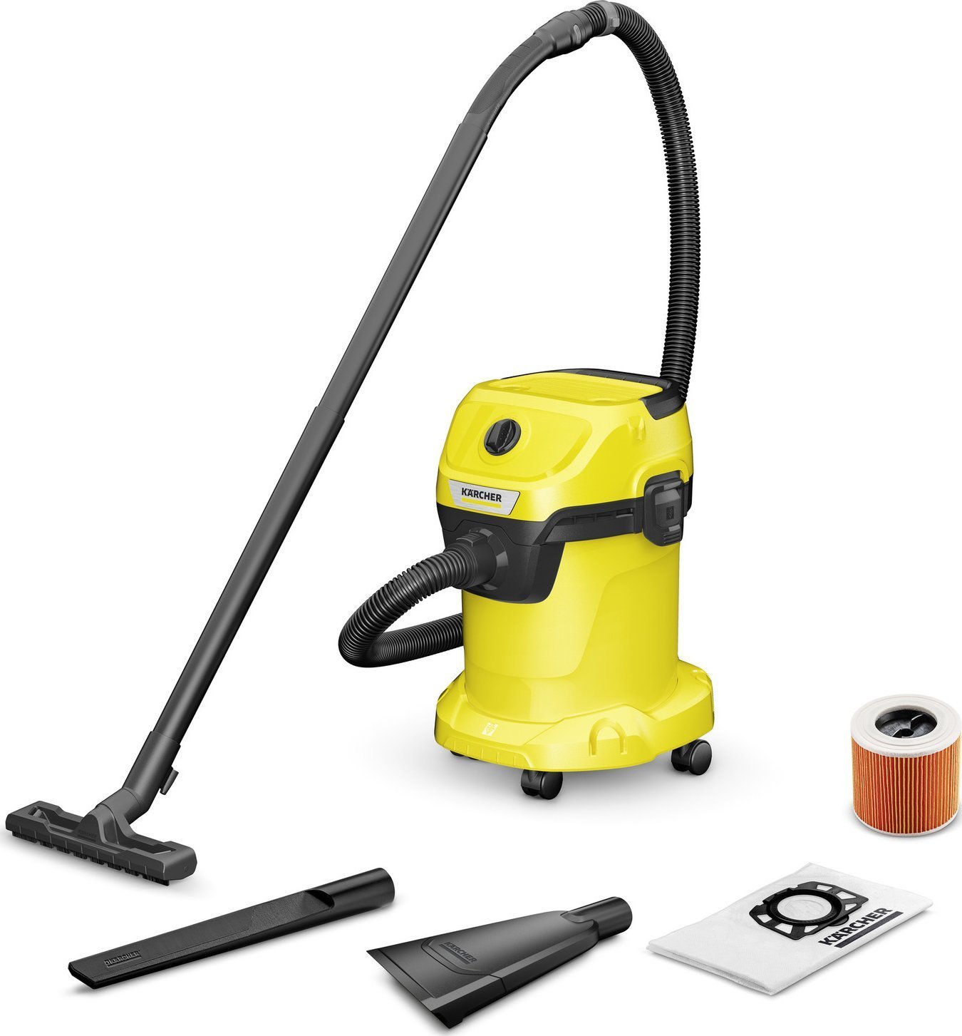 Univerzální vysavač KARCHER WD 3 V-17/4/35 + trysky 17 l 1000 W (1.628-124.0) Černá, Žlutá