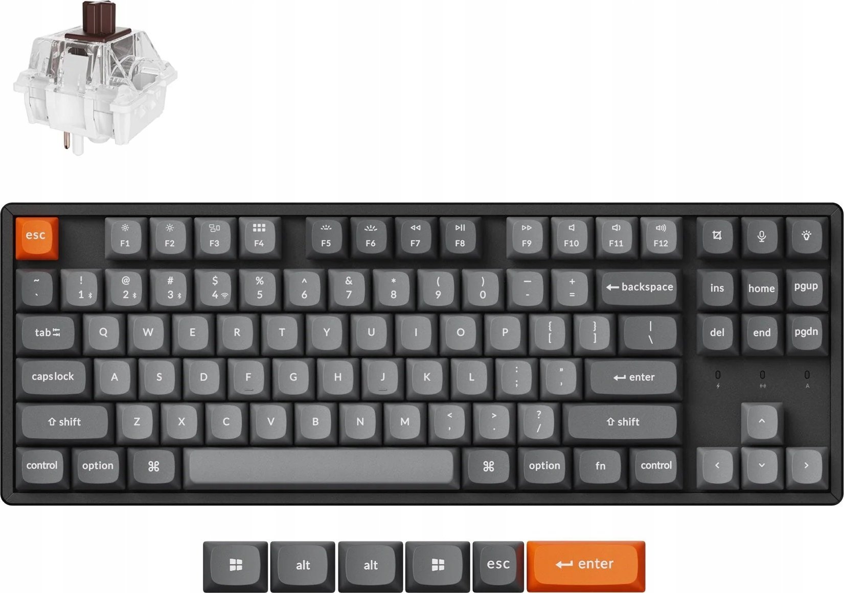 Bezdrátová klávesnice Keychron K8 Max RGB Brown Switch (černá) [K8M-J3].