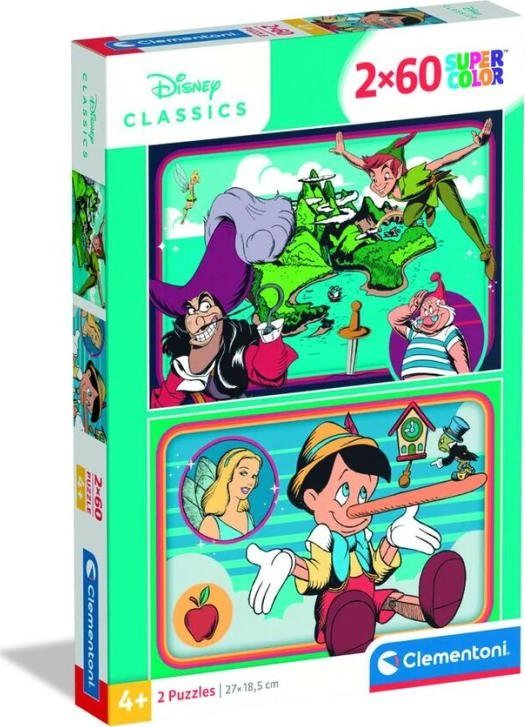 Clementoni - Puzzle 2x60 Disney Klasika