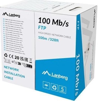 Lanberg FTP 100MB/S LAN kabel CCA 100M šedý