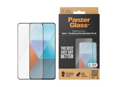 PanzerGlass - Ochrana obrazovky pro mobilní telefon - ultra široký tvar - sklo - barva rámu černá - pro Xiaomi Redmi Note 13 Pro