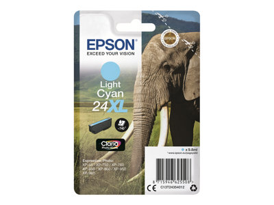 Epson 24XL - 9.8 ml - XL - světle azurová - originální - blistr s RF alarmem - inkoustová cartridge - pro Expression Photo XP-55, 750, 760, 850, 860, 950, 960, 970; Expression Premium XP-750, 850