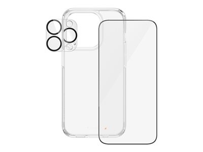 PanzerGlass - Balení 3 v 1 - sada chrániče obrazovky / objektivu / zadní strany pro mobilní telefon - sklo - barva rámu černá - pro Apple iPhone 15 Pro