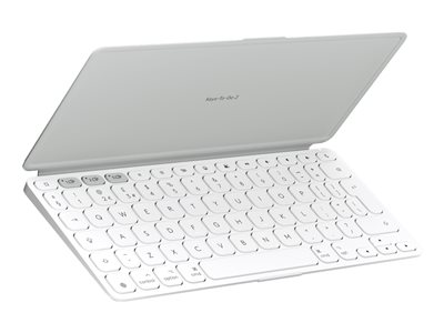 Logitech Keys-To-Go 2 for iPad - Klávesnice - vestavěný kryt - bezdrátový - Bluetooth LE - QWERTY - US mezinárodní - bledě šedá