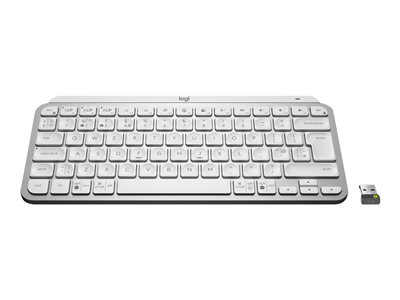 Logitech MX Keys Mini for Business - Klávesnice - podsvícená - bezdrátový - Bluetooth LE - QWERTY - Mezinárodní angličtina - bledě šedá