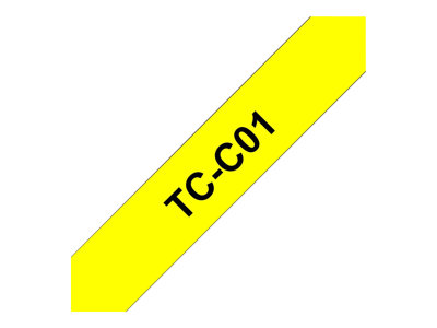 Brother TCC01 - 12 mm x 6.7 m - černá na fluorescentním žlutém podkladu - lamino páska - pro P-Touch PT-2000, PT-3000, PT-500, PT-5000, PT-8E