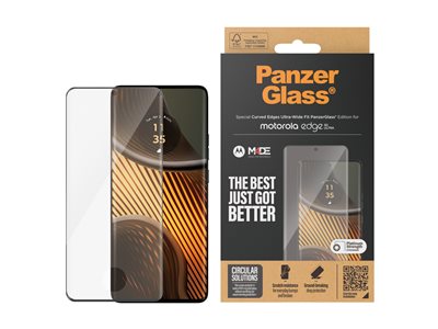PanzerGlass - Ochrana obrazovky pro mobilní telefon - ultra široký tvar - sklo - barva rámu černá - pro Motorola Edge 50 Ultra