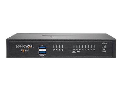 SonicWall TZ Series (Gen 7) TZ370 - Bezpečnostní zařízení - s 3 roky služby Essentials Protection Service Suite a Cloud Secure Edge na 1 rok SIA-Basic (10 uživatelů) a 1 rok SPA-Advanced (3 uživatelé)