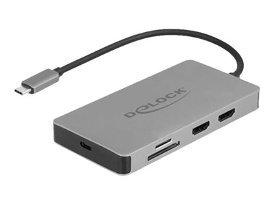 Delock - Dokovací stanice - USB-C - 2 x HDMI - 1GbE