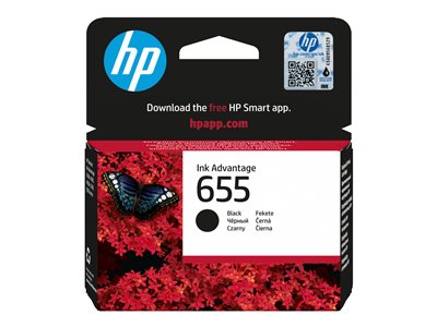 HP 655 - 14 ml - černá - originální - Ink Advantage - inkoustová cartridge - pro Deskjet Ink Advantage 3525, Ink Advantage 46XX, Ink Advantage 5525, Ink Advantage 6525