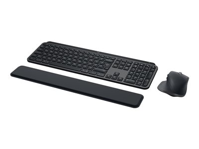 Logitech MX Keys S Combo - Klávesnice a sada myši - podsvícená - bezdrátový - Bluetooth LE - AZERTY - francouzská - klávesový spínač: Scissor-Key - grafit - s Palm Rest