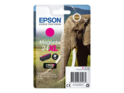 Epson 24XL - 8.7 ml - XL - purpurová - originální - blistr s RF alarmem - inkoustová cartridge - pro Expression Photo XP-55, 750, 760, 850, 860, 950, 960, 970; Expression Premium XP-750, 850