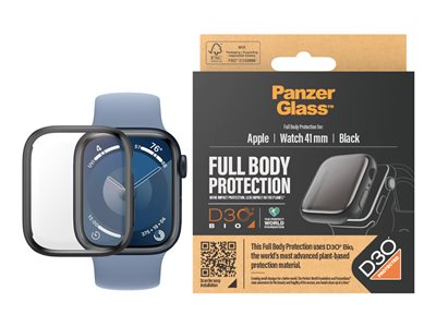 PanzerGlass - Ochrana obrazovky pro chytré hodinky - celé tělo, s D3O - sklo - barva rámu černá - pro Apple Watch Hermes Series 7, Hermes Series 9, Nike Series 7, Series 10, Series 8, Series 9