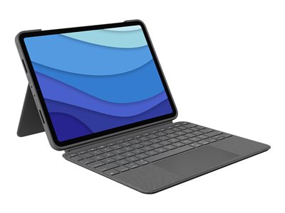 Logitech Combo Touch - Klávesnice a pouzdro - s trackpad - podsvícení - Apple Smart connector - QWERTY - skandinávské jazyky - oxfordská šedá - pro Apple 11-inch iPad Pro (1. generace, 2. generace, tř