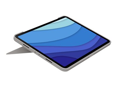 Logitech Combo Touch - Klávesnice a pouzdro - s trackpad - podsvícení - Apple Smart connector - AZERTY - francouzská - písek (sand) - pro Apple 11-inch iPad Pro (1. generace, 2. generace, třetí genera