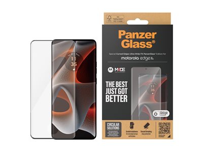PanzerGlass - Ochrana obrazovky pro mobilní telefon - ultraširoké přizpůsobení, zakřivené okraje - sklo - barva rámu černá - pro Motorola Edge 50 Pro