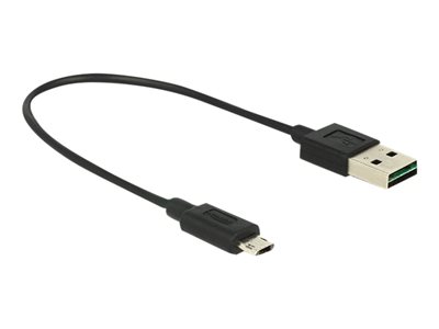 Delock - Kabel USB - Micro USB typ B (M) do USB (M) - USB 2.0 - 20 cm - reverzibilní konektor A, reverzibilní mikro konektor B - černá