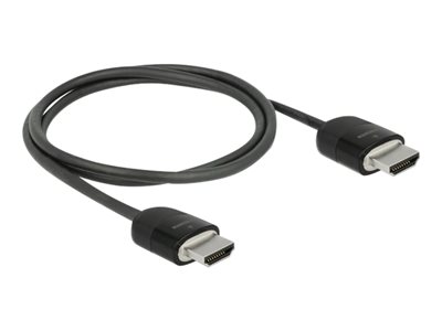 Delock Premium - Prémiově vysoká rychlost - kabel HDMI s ethernetem - HDMI s piny (male) do HDMI s piny (male) - 5 m - trojnásobně stíněná kroucená dvoulinka - černá - podporuje 4K, podpora Dolby DTS-