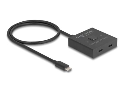 Delock - Rozdělovač/přepínač videa - 10 Gbps, obousměrný, 8K - 2 x USB-C - desktop