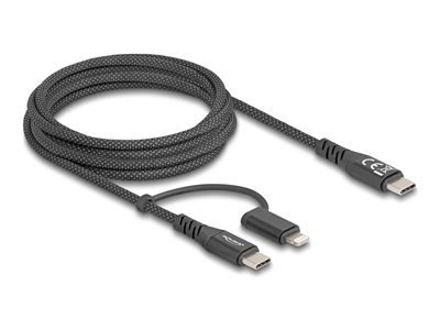Delock - USB kabel - 24 pin USB-C (M) do Lightning, 24 pin USB-C (M) - USB 3.0 - 3 A - 2 m - Podpora USB-C Power Delivery (60 W) - černá