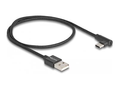 Delock - USB kabel - USB (M) do 24 pin USB-C (M) úhlový - USB 2.0 - 1.5 A - 50 cm - černá