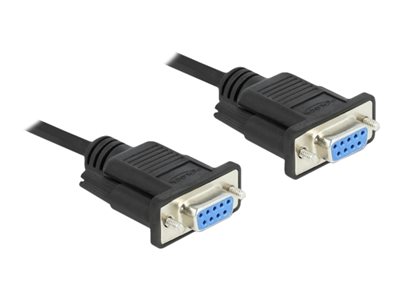 Delock - Sériový kabel - DB-9 (F) do DB-9 (F) - 1 m - křídlové šrouby - černá