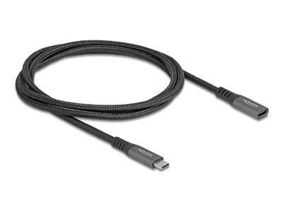 Delock - Prodlužovací USB kabel - 24 pin USB-C (M) do 24 pin USB-C (F) - USB 3.1 Gen 2 - 20 V - 5 A - 1 m - rychlost přenosu dat až 10 Gbps, podpora Power Delivery 3.0, USB napájení (100W) - černá, še