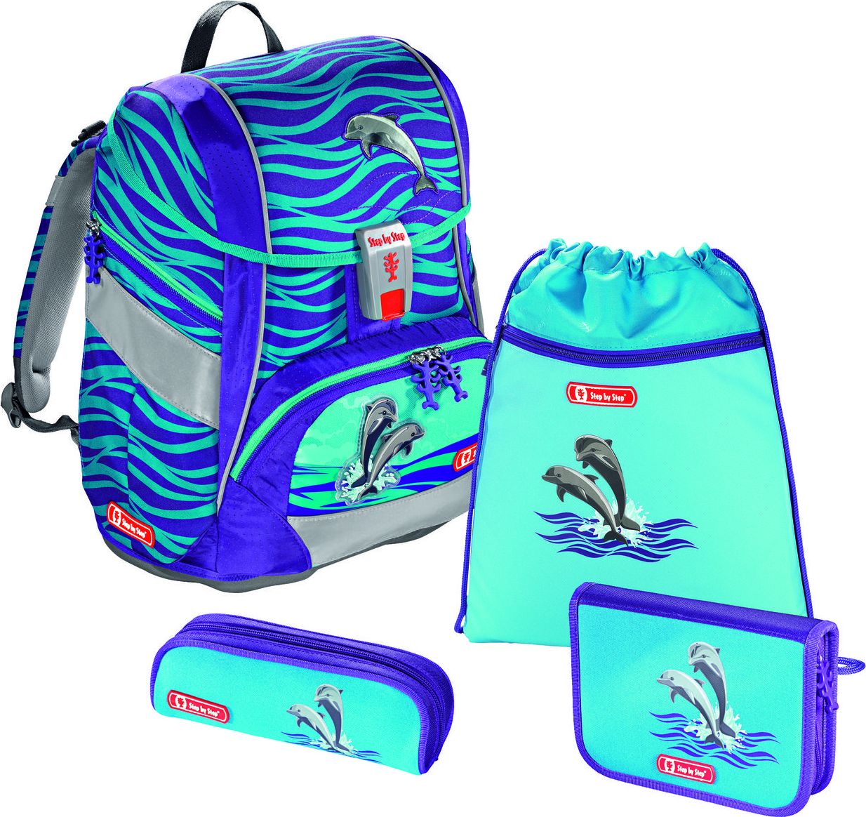 Step by Step Školní sada 2 v 1 Veselí delfíni, 4 díly (138332)