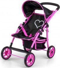 Dětský sportovní kočárek pro panenky Milly Mally Natalie Prestige Black