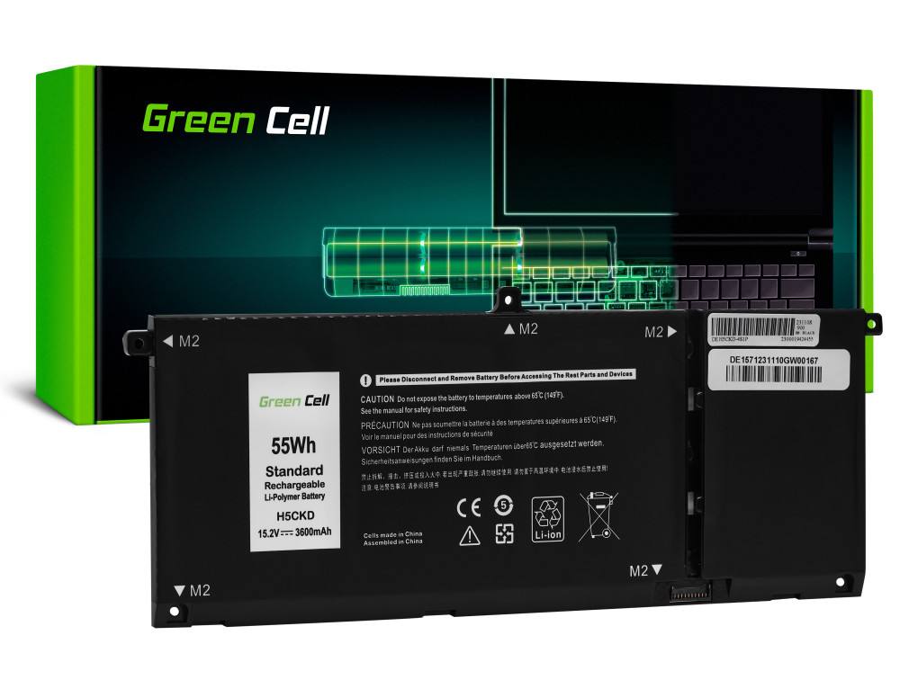 Zelená baterie H5CKD TXD03 pro Dell Inspiron 5400 5401 5406 7300 5501 5502 5508