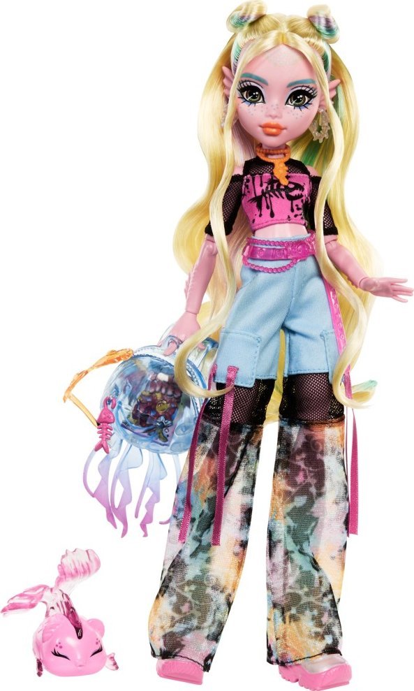 Mattel Barbie Monster High Lagoona Modrá panenka + mazlíček (HXH75)