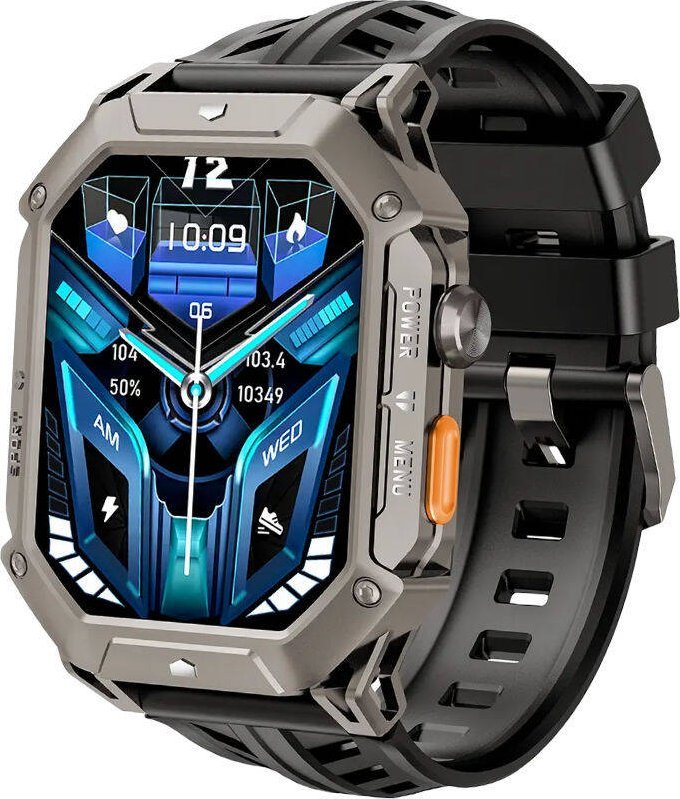 Chytré hodinky Rubicon SmartWatch Rubicon RNCF24 šedé silikonové konverzace BT Call.