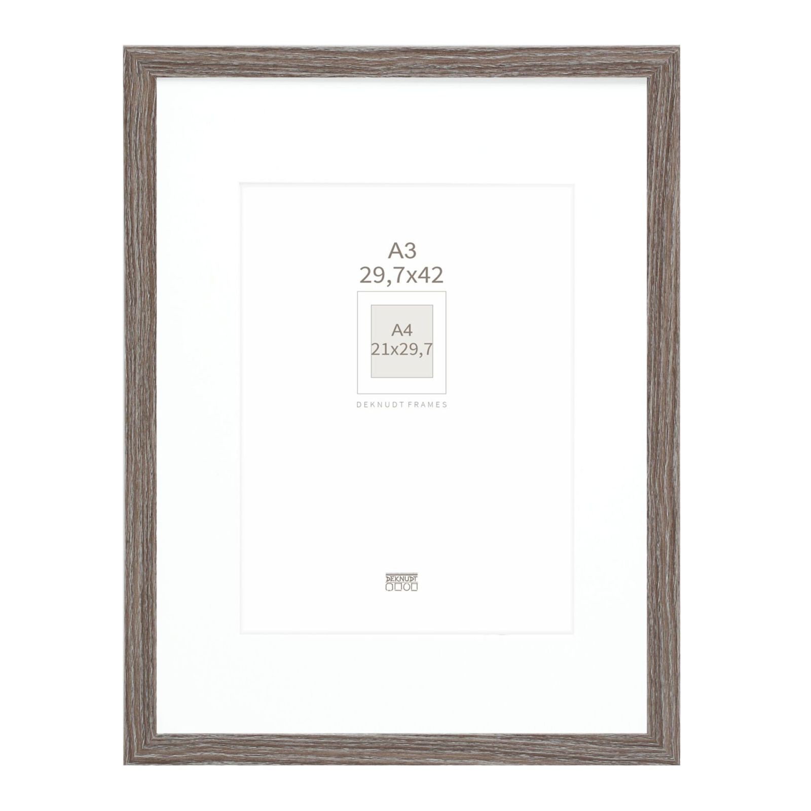 Deknudt S66KH3 P1 DIN A3 29,7x42 Holz grau mit Passepartout