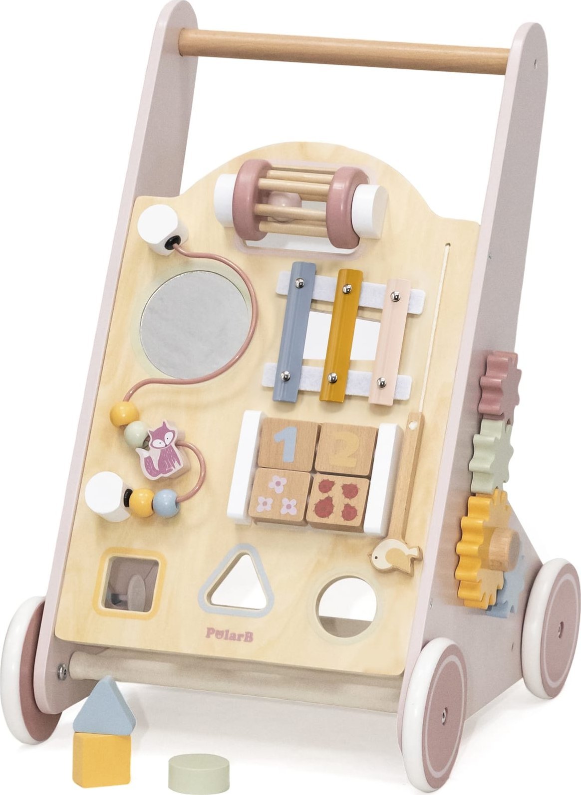 Hračky Viga Hračky VIGA PolarB Wooden Push Walker Pink Educational