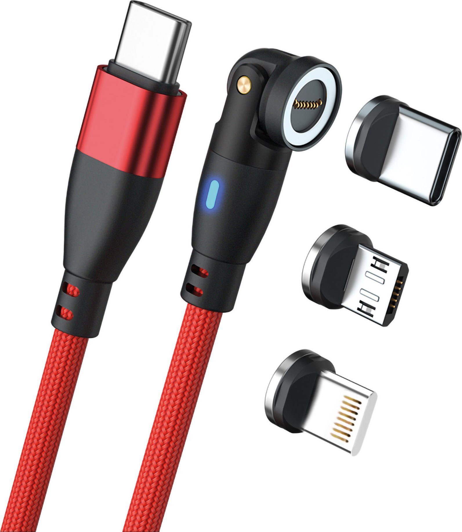 RealPower Magnetický kabel USB kabel 100 Watt, 1 m, otočný adaptér